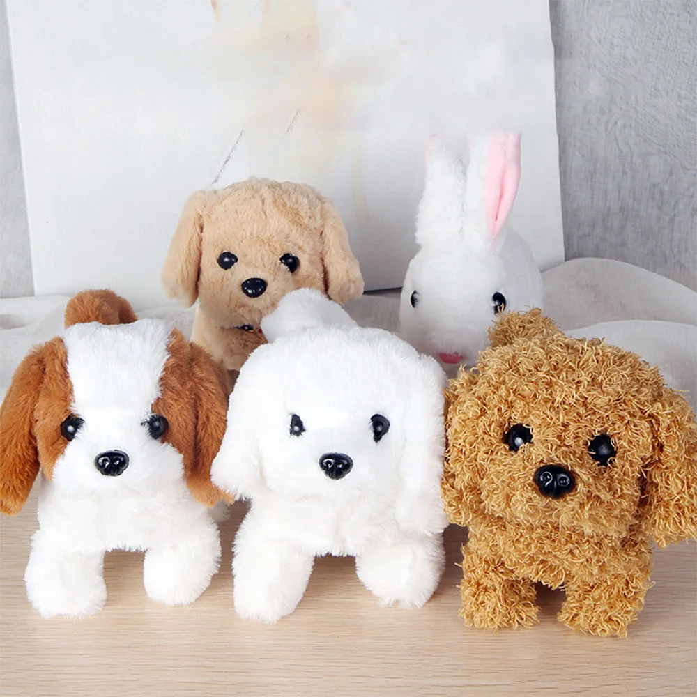 Electric plush toy pet dog plush simulation design cute small animal doll interactive children's gift