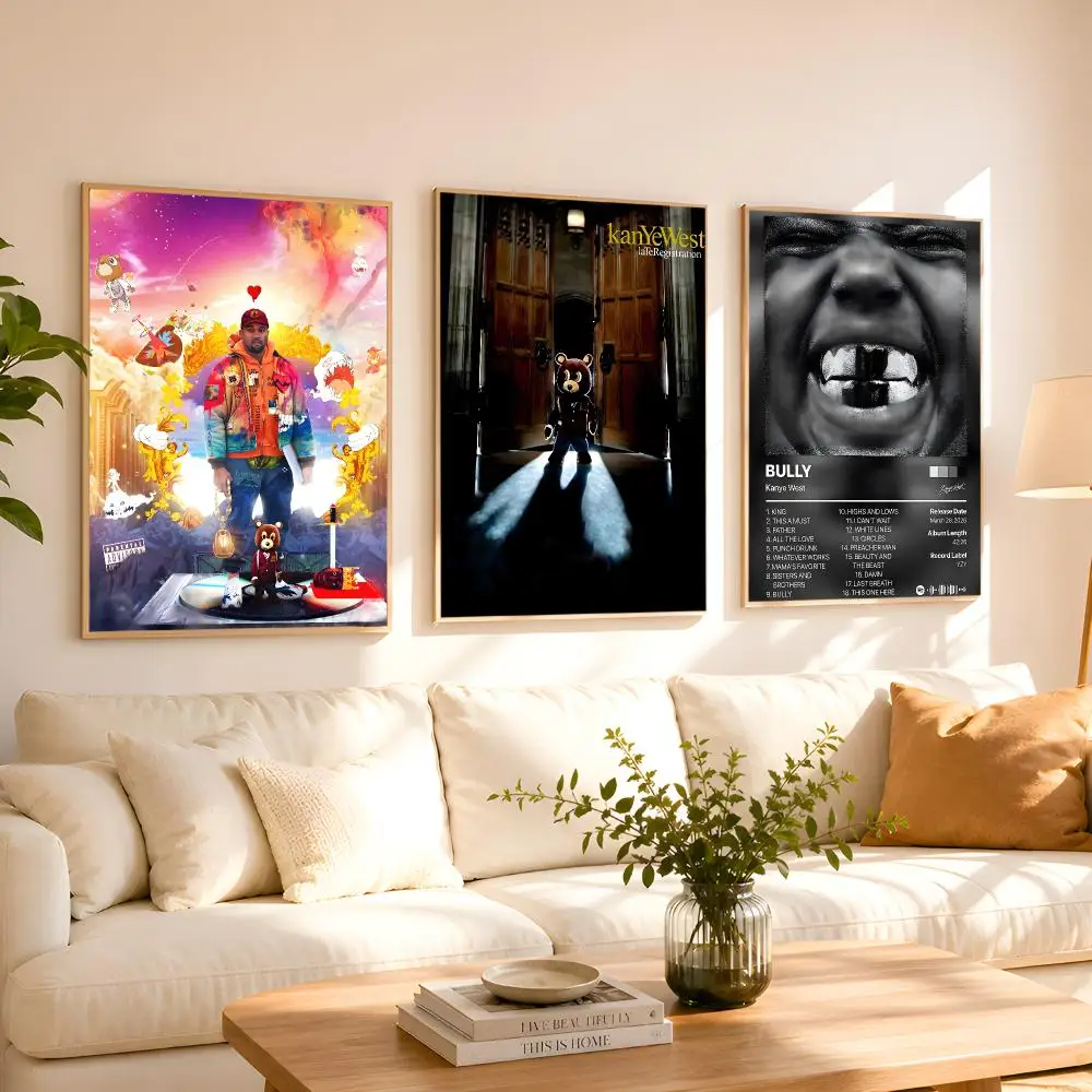 K-Kanye West Art Poster 1PC HD Matte Peel And Stick Wall Decor For Bedroom Living Room Dorm Office