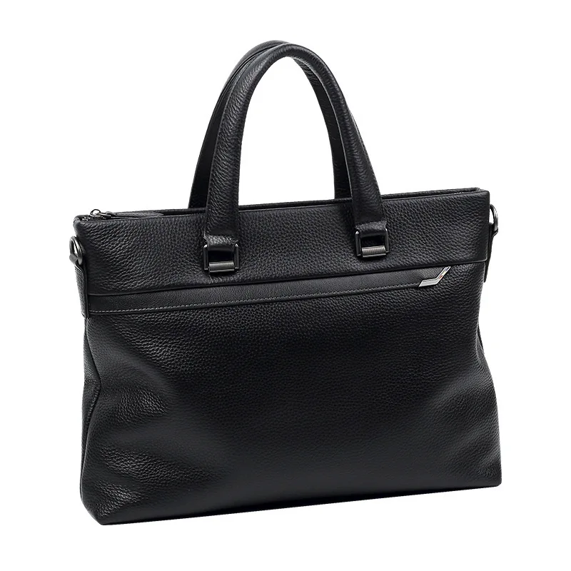 رجال الأعمال حقيبة يد الراقية العصرية حقيبة الطبقة العليا جلد البقر موضة عادية حقيقية حقيبة ساعي الرجال حقائب جلدية للرجال حقيبة #6