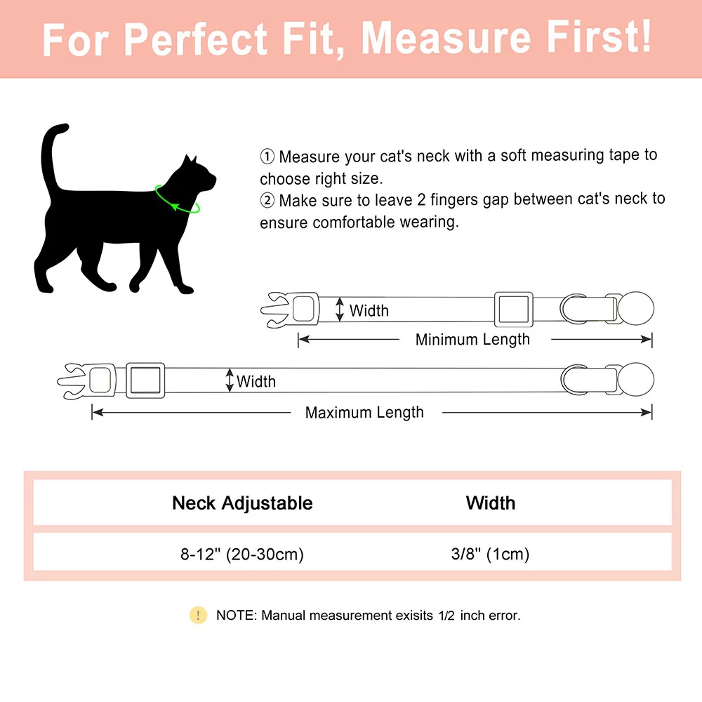 PU Leather Personalized Cat Collar Quick-Release Cats Collars Necklace Free Engraved Pet ID Name Collars Adjustable for Cats