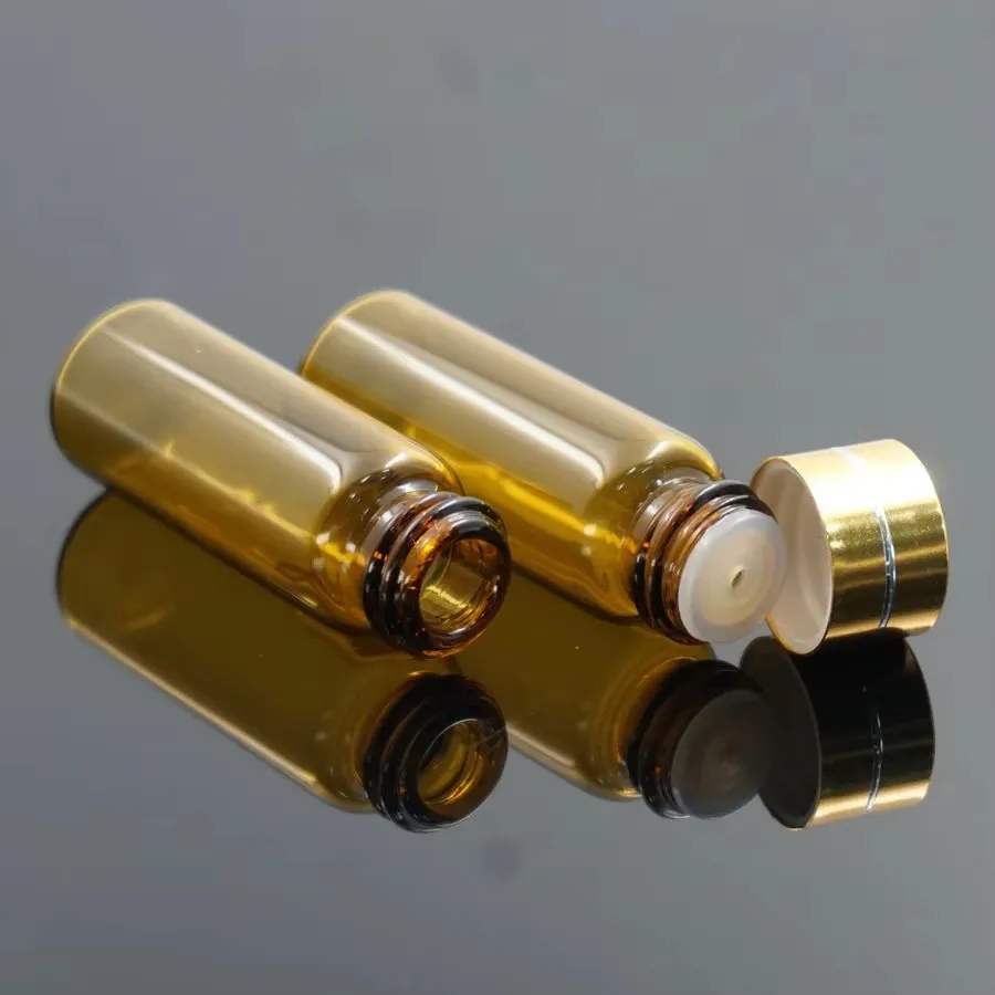 

100 шт./лот, 1 мл, 2 мл, 3 мл, 5 мл, образец бутылок с эфирным маслом, многоразовые пустые стеклянные бутылки, флаконы, косметический контейнер