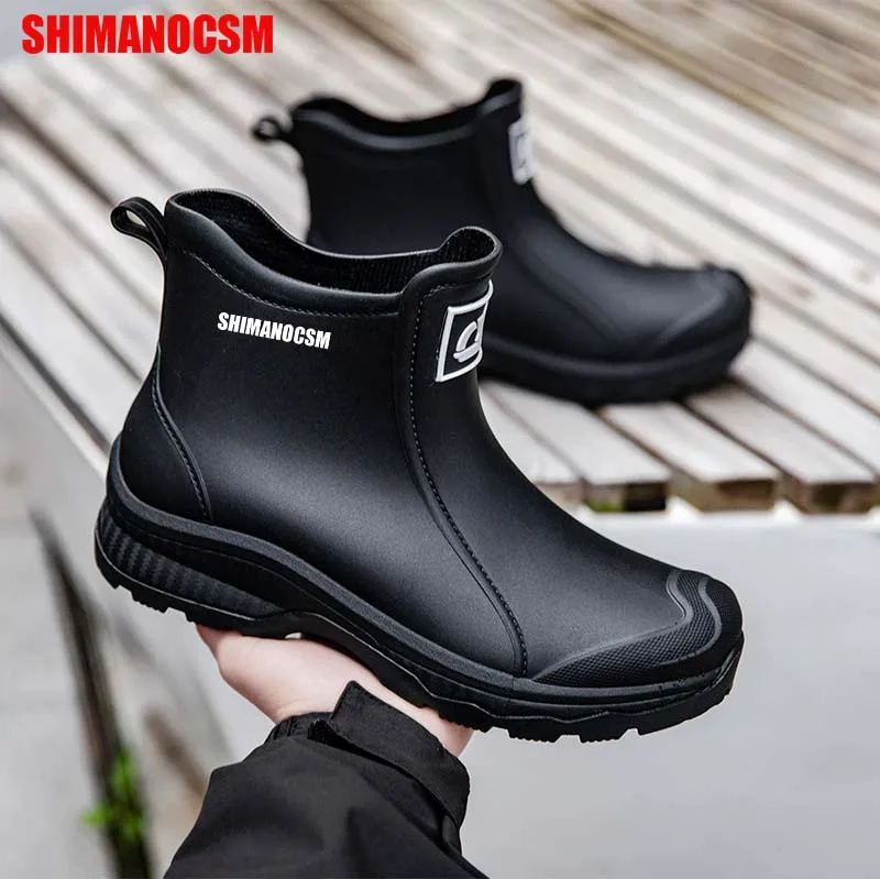 

Водонепроницаемые мужские дождевые ботинки Shimanocsm для рыбалки, нескользящая рабочая обувь для улицы, дождевые сапоги, обувь для кухни, мужские кроссовки