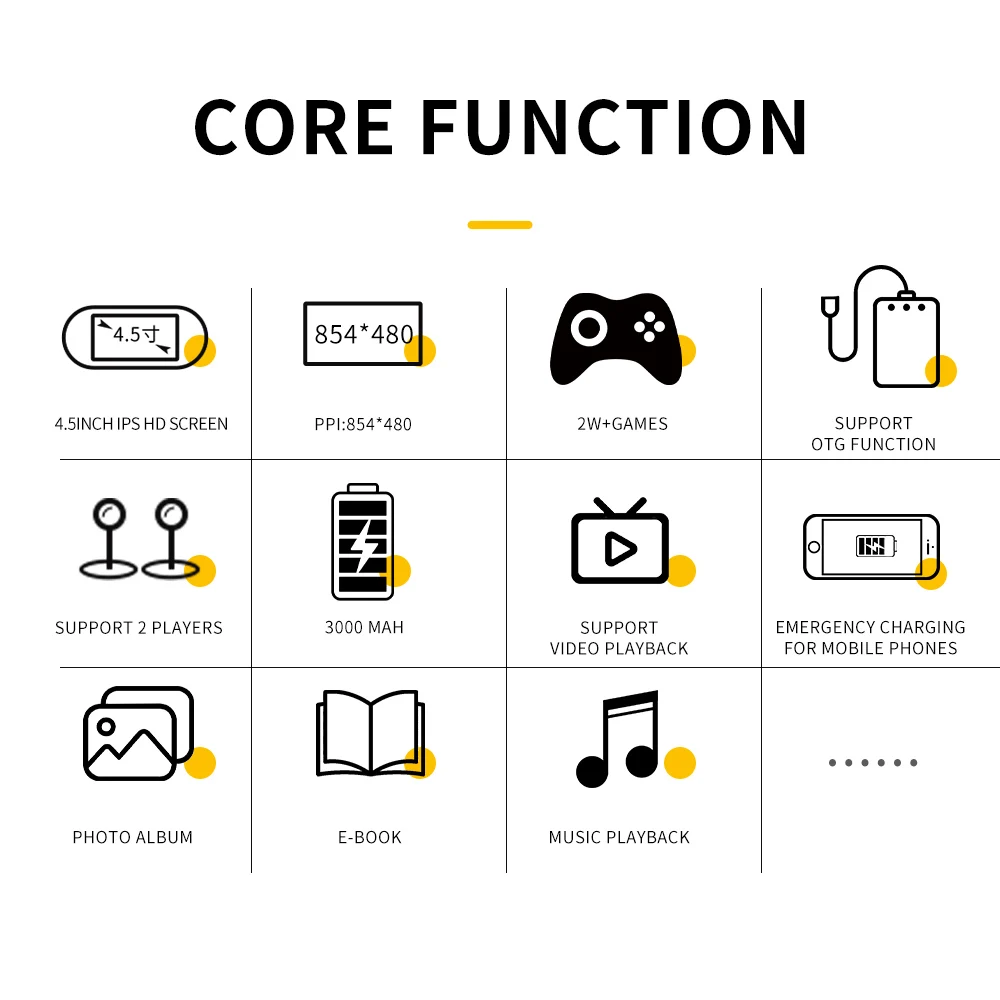 مشغل ألعاب محمول SF3000 بشاشة 4.5 بوصة IPS وحدة تحكم ألعاب فيديو ريترو محمولة مدمجة 20000+ ألعاب لـ PS1/GBA/SFC