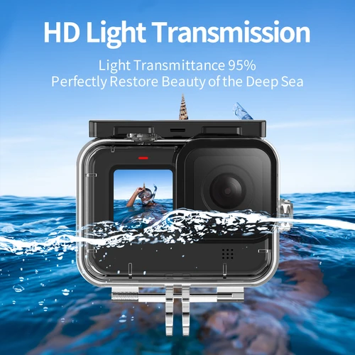Imagen 2 del producto TELESIN 60M funda impermeable para GoPro Hero 13 12 11 10 9 cubierta de carcasa de submarinismo con filtro accesorios de Cámara de Acción