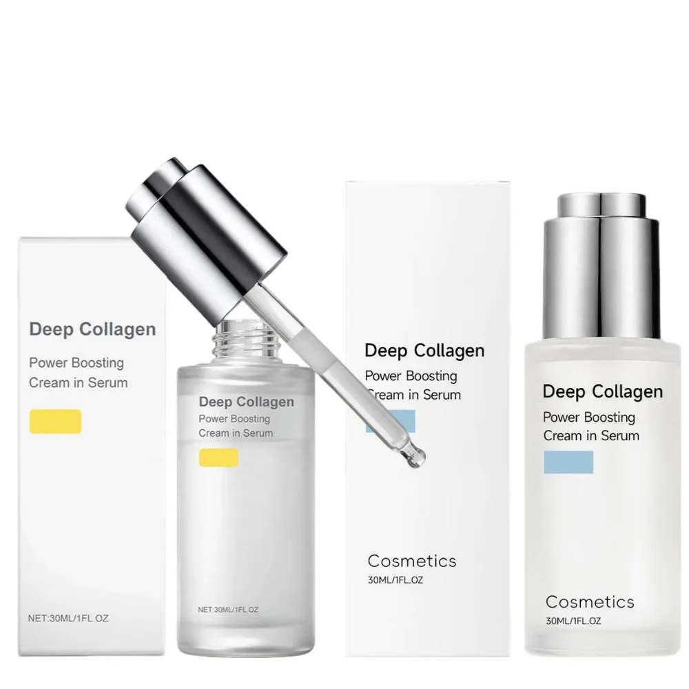Deep Collagen Power Boosting Face Serum 30ml Hydrating Moisturizing Firming Lifting Enhance Skin Elasticity Lightweight Skincare