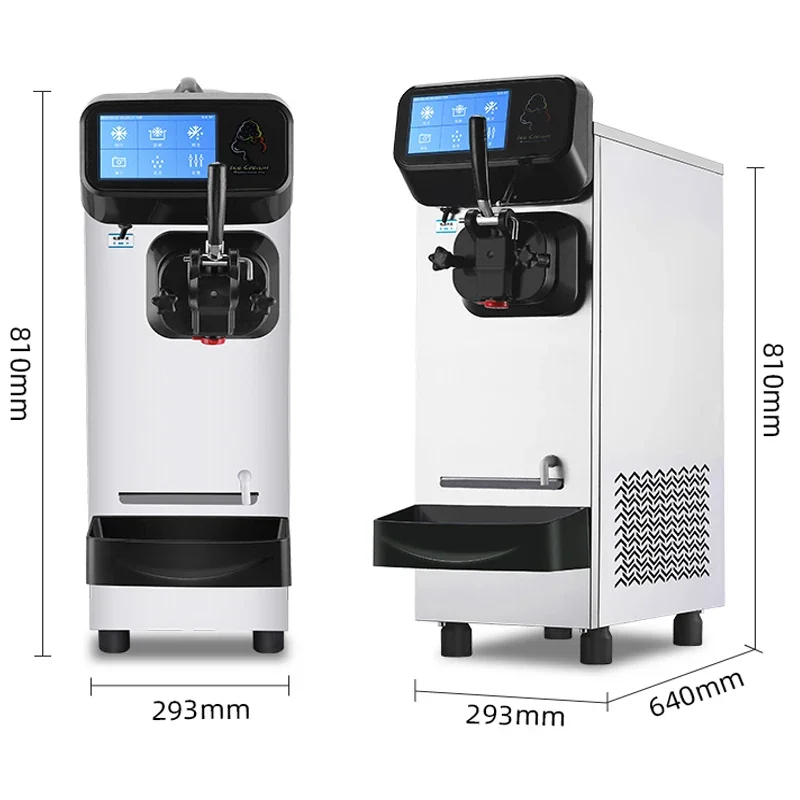 Macchina per gelato commerciale Piccolo touch screen automatico Stalla Desktop Sundae Cono 18-21L/H 1800W