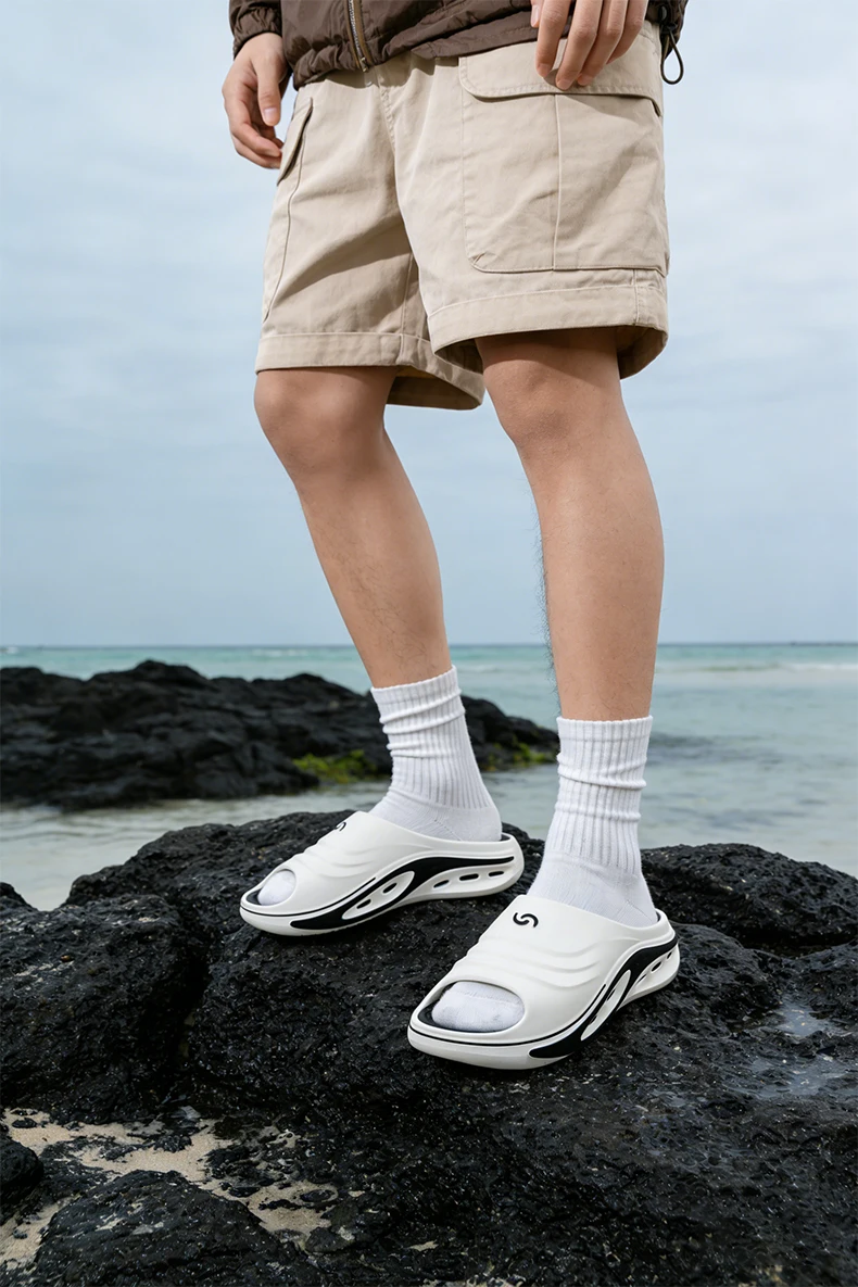 Modische Herren Outdoor-Sport-Slides Trendige Sommer-Pantoffeln Bequeme Rutschfeste Sandalen für Sport, Freizeit, Strand, Pool und Alltag – Detail 6