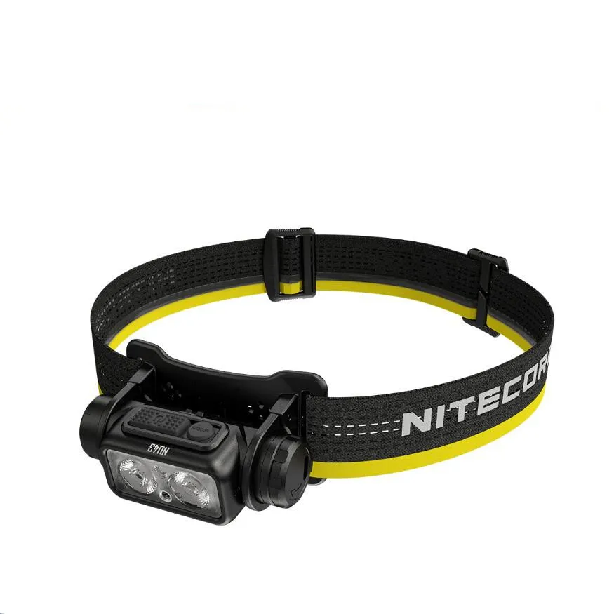 NITECORE NU43 램프 경량 USB-C 충전식 헤드램프, 화이트 레드 라이트, 야외 캠핑 헤드라이트, 내장 3400mAh 배터리