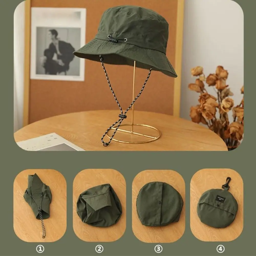 Summer Waterproof Bucket Hat Storage Bag Portable Fishing Cap Quick-drying Anti-UV Sun Hat Mountaineering