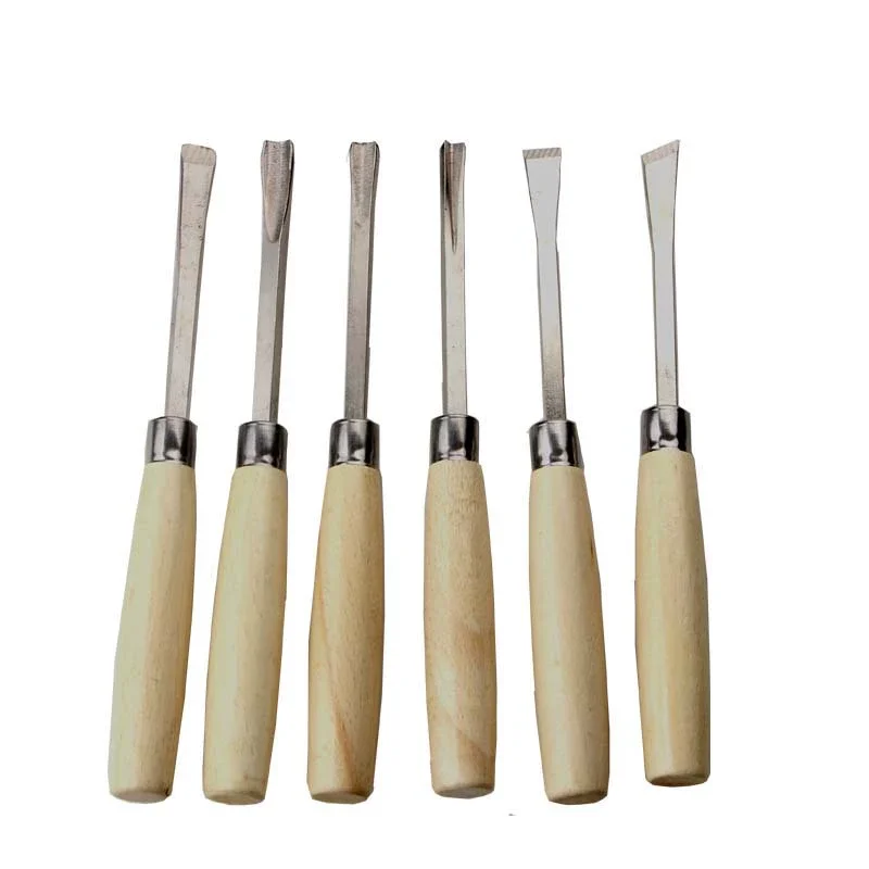 6PCS Professional Wood Carving Chisel Set Wood Graver Gouges Hand Carving Tools Kit for Woodworking Sculpting DIY Craft Hobby