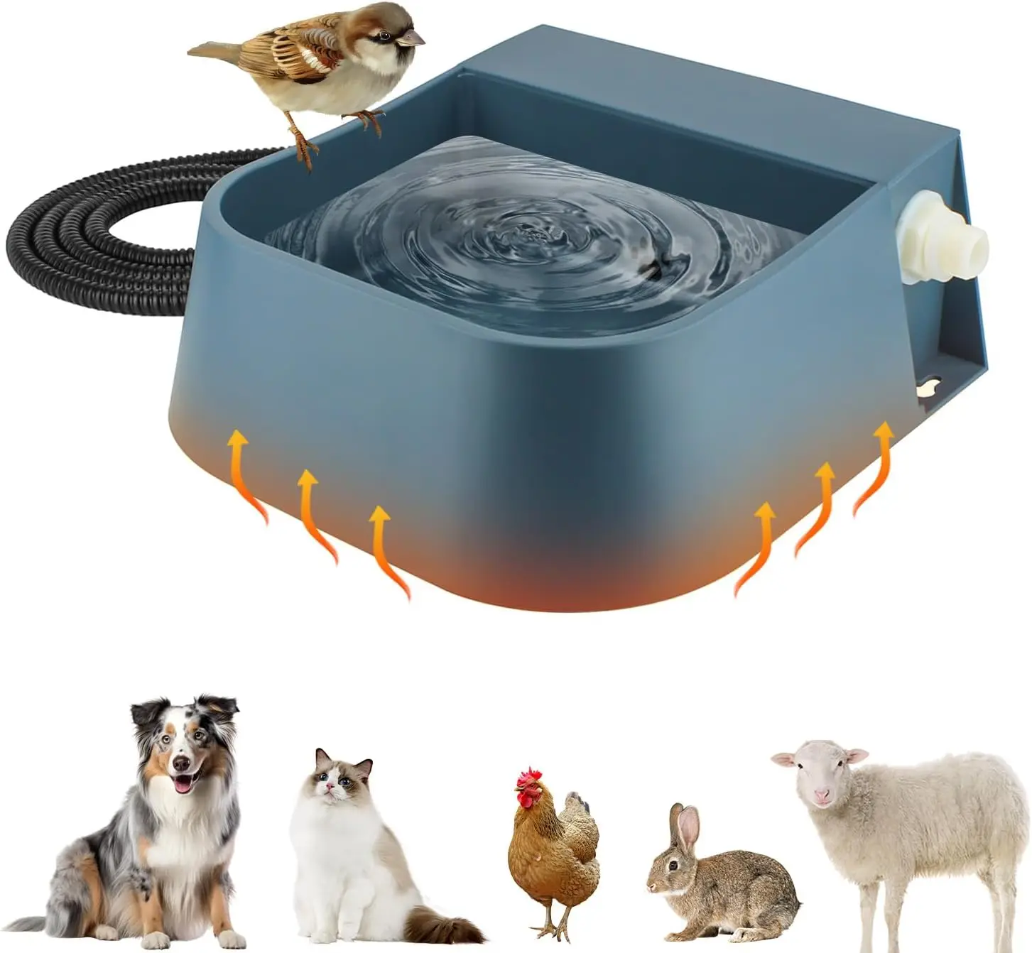 

Автоматический диспенсер для воды с подогревом для домашних животных, емкость 2 л, для использования в помещении и на открытом воздухе с автоматическим наполнением