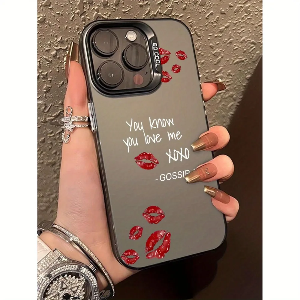 Custodia per telefono creativa con stampa labbra inglese adatta per iPhone 17 16 15 14 13 12 11 Pro/Max/Plus cover posteriore antigoccia e antiurto