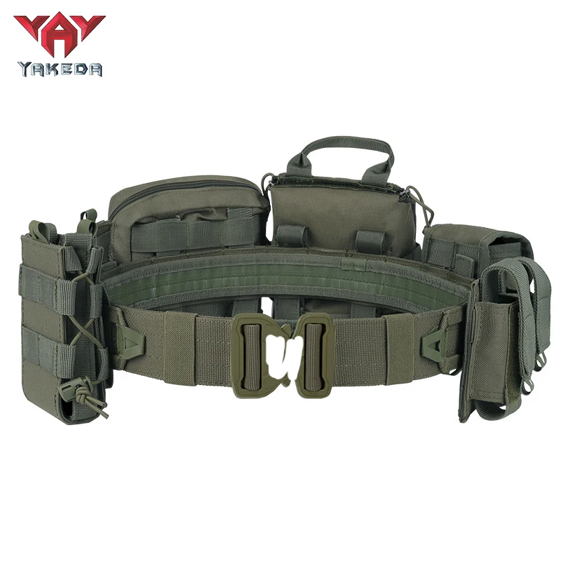 

Yakeda Tactical Belt 8 in 1 Outdoor Black Hunting Tactics Law Enforcement Storage Bag Hiki Duty Security Traffic Belt