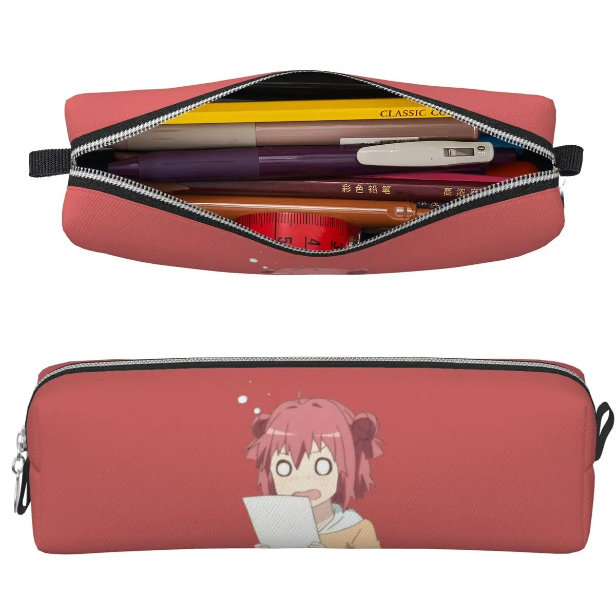 Estuches para lápices del anime Yuru Yuri de Akari, bolsas para lápices de gran capacidad, caja para lápices para niños y niñas, estuche para lápices para la escuela y la oficina, bolsa para cosméticos