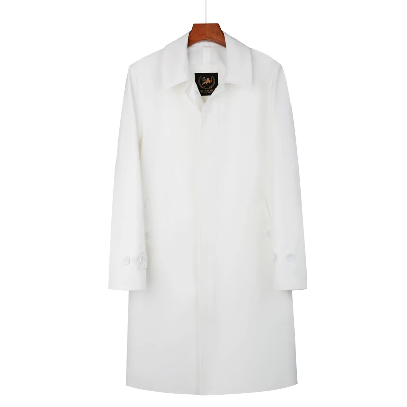 Blusão de peito único masculino comprimento médio vermelho britânico casaco destacável engrossado forro moda trench coat