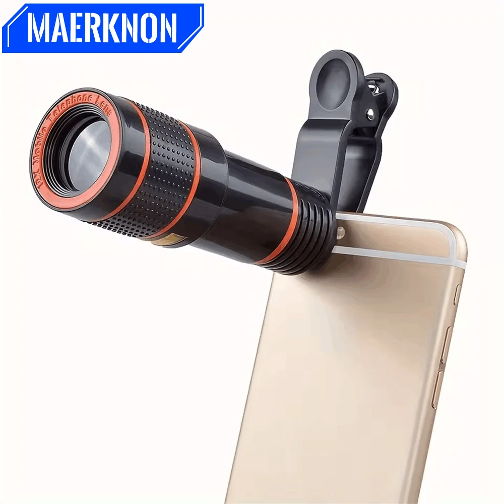 Universal Phone Telescope Long Lens 12x Smartphone Telescope Focus Len Portable Mini High Magnification Monocular Telescope Lens