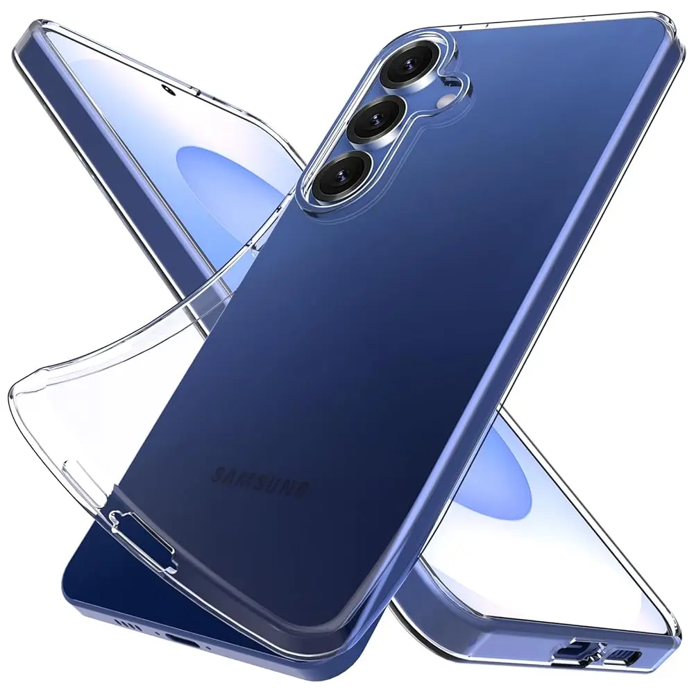 Silicone Clear Compatible with Samsung Galaxy S25 Case.Soft Slim Fit Transparent Plastic TPU Protective Silicone Cover Phone