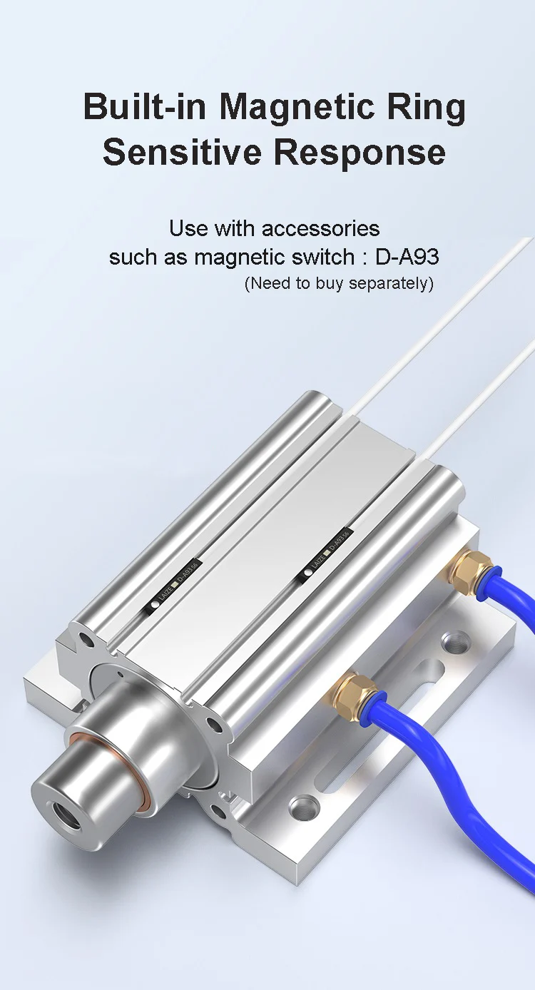 LAIZE DW40 Serie Stopzylinder 40mm Bohrung Pneumatischer Luftzylinder für CNC-Fräse Graviermaschine Holzbearbeitung Positionierung – Detail 4