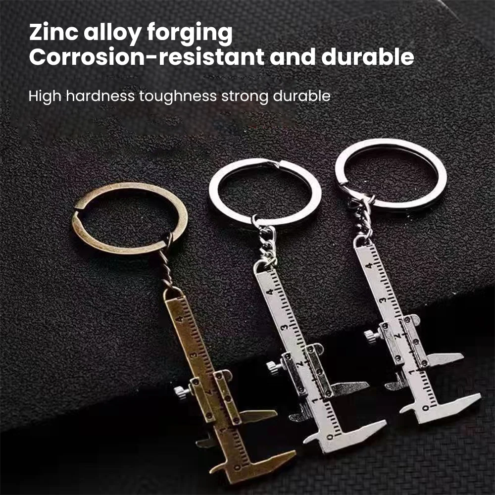 Keychain Mini 0-40mm Caliper Ruler Vernier Sliding Tool Gauge Key Jewelry Measuring Plastic Chain Gauging Portable Turbo Model