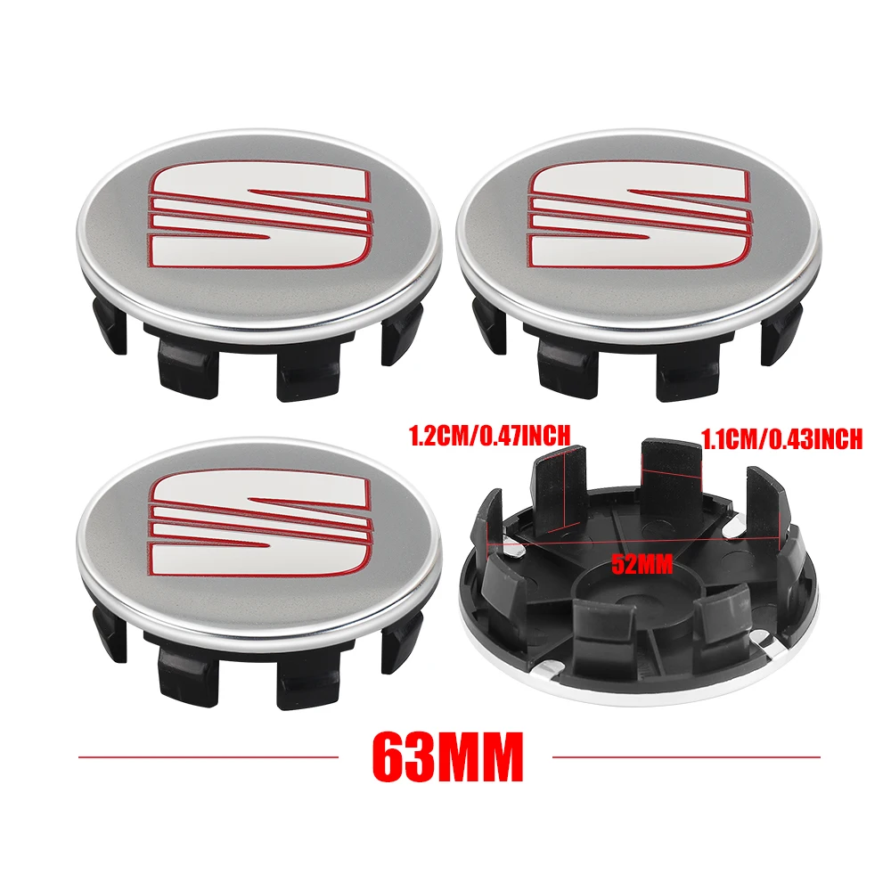 4 stuks 55/56/63mm auto wielband embleem cover wieldoppen sticker voor Seat Cupra Ateca Leon 6F 6J FR Mk2 Mk3 5F 1P Ibiza Exeo