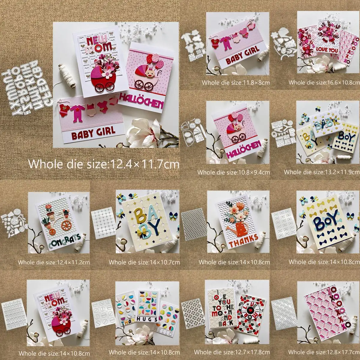 New Design Craft Metal stencil mold Cutting Dies 14 kinds baby cloth frames scrapbook die cuts Album Paper Card Craft Embossing