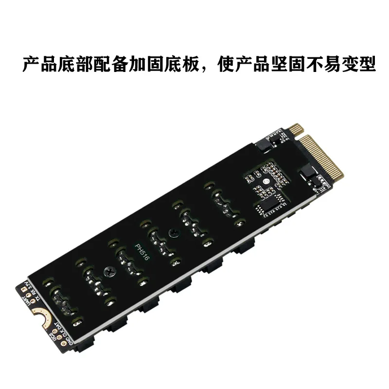 M.2 NVME M-Key PCIE 3.0 to SATA 6Gbps 6-Port Expansion Card NAS Synology Hard Drive Extended PCI-E Adapter Riser Card ASM1166 PM