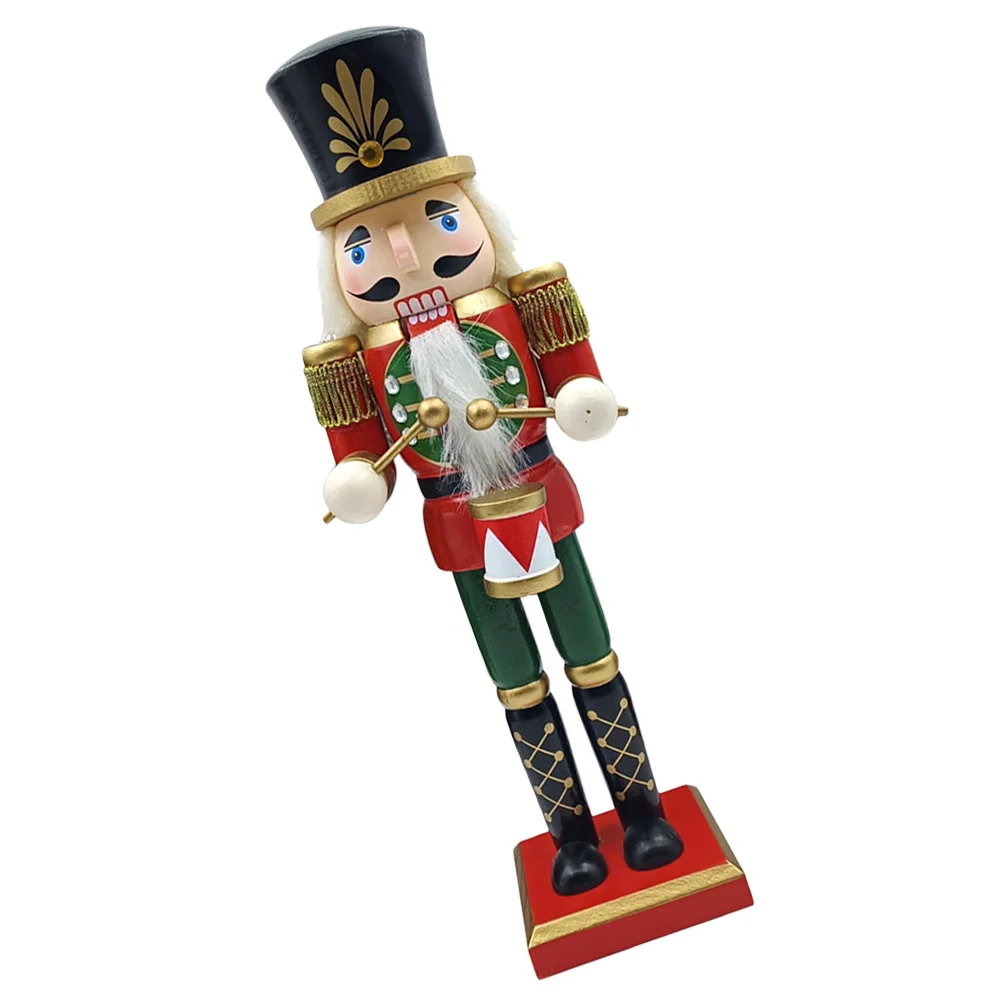 

Wood Nutcracker Craft Christmas Decoration Cartoon Nutcracker Soldier Festive Holiday Desktop Decoration Xmas Gift Ornament