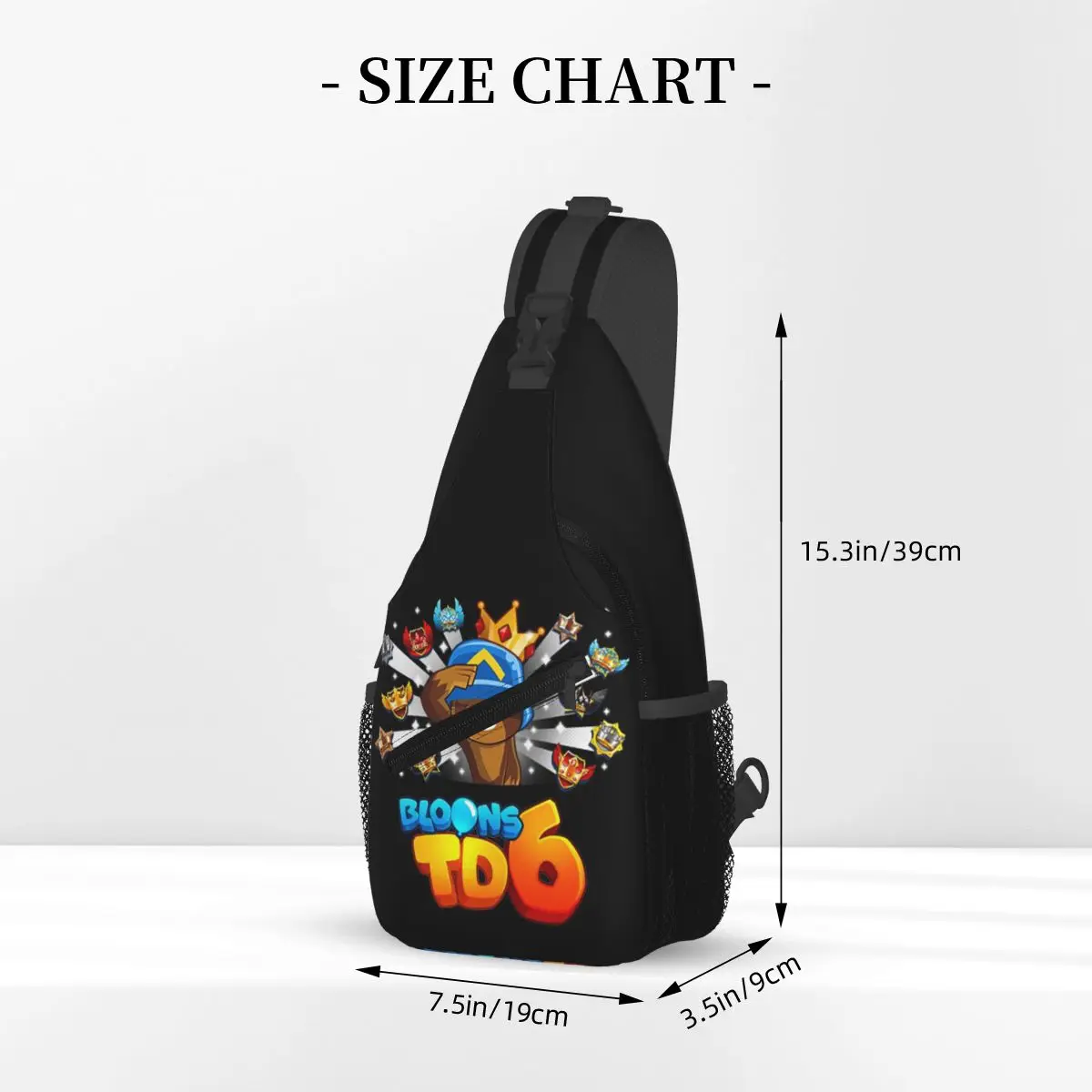 Bloons Td6 voor kinderen Borsttas Heren Sling Crossbody Rugzak Borsttas Reizen Wandelen Dagrugzak Schoudertas