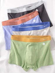 4PCS loose breathable men's underwear Boys soft and comfortable boxers youth daily casual boxers