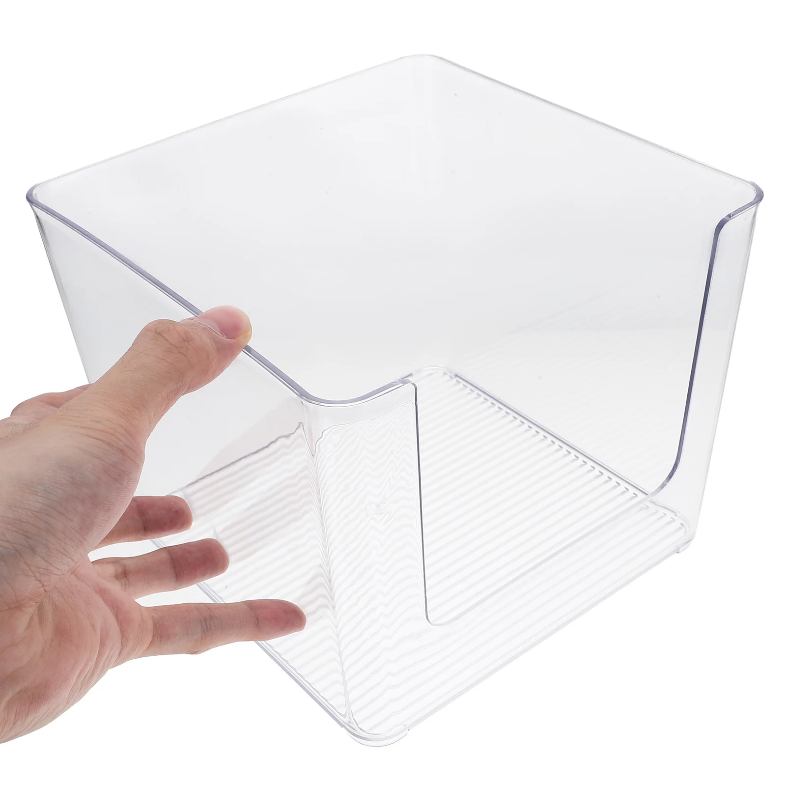 

Book Storage Bin Clear Plastic Organizer Box With Handle For Home Office Classroom Bedroom Desktop Countertop Storage