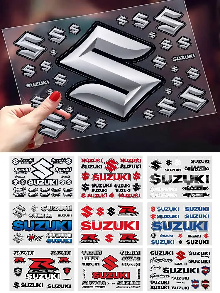 FOR SUZUKI Durable Waterproof Reflective Decor Sticker Scratch Cover For Motorcycle Car Helmet Fridge Accessories