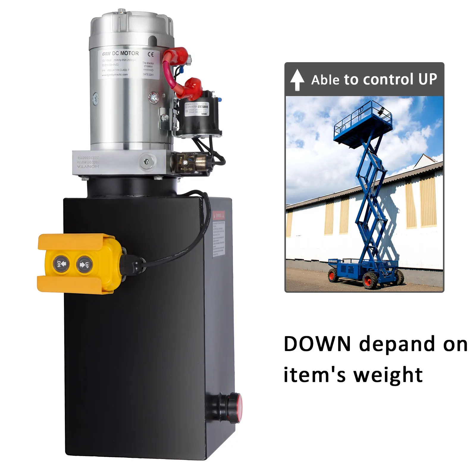 مصنع وحدة الطاقة الهيدروليكية عالية الجودة DC12V/1.6KW وحدة الطاقة الهيدروليكية من الحديد الزهر لمقطورة قلابة