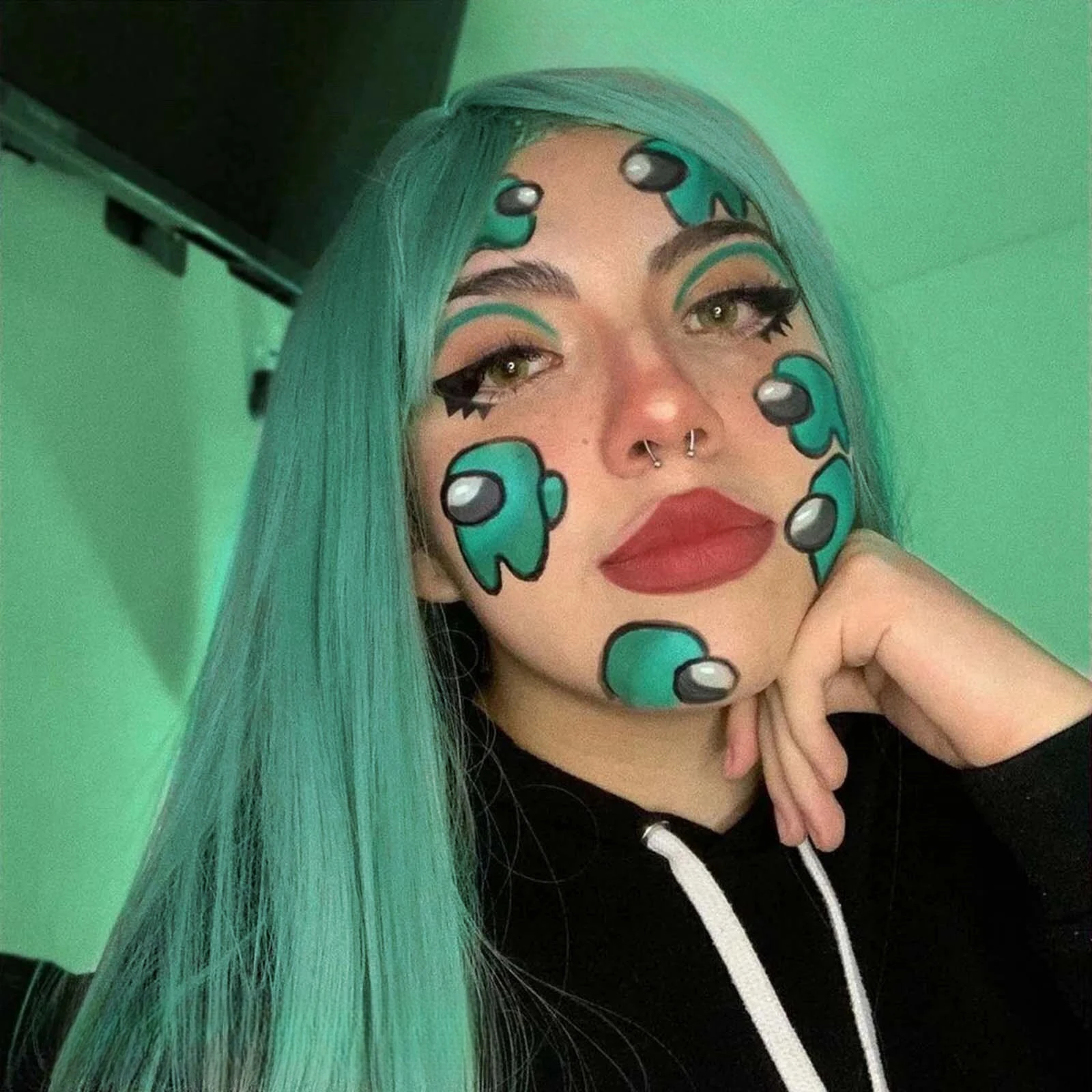 Mint สีเขียววิกผมยาวตรงวิกผมสังเคราะห์ลูกไม้ด้านหน้าด้านหน้าผมสี Glueless วิกผมลูกไม้ด้านหน้าด้านหน้าสําหรับผู้หญิง Party คอสเพลย์