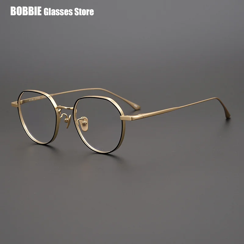 Pure Titanium Retro Polygon Square Optical Glasses Frame Myopia Prescription Eyeglasses Japanese Design Young Men Women Eyewear