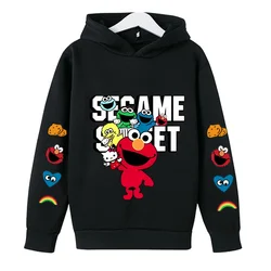 Kids Spring and Autumn Hoodies Boys and Girls Hoodies Sportswear 2-12 Years Old Kids Casual Cool Sesame Street Long Sleeve Top