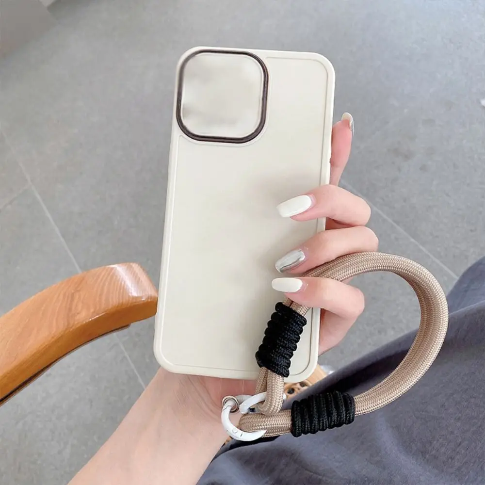 Exquisite Detachable Rope Lanyard Strap Rainbow Braided Wrist Strap Portable Bag Keychain Bag Accessories