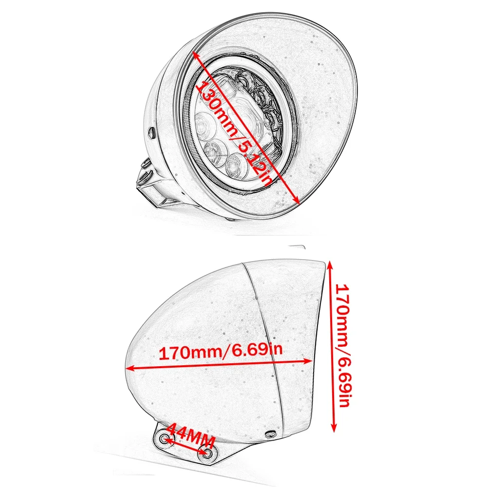 5.75 Inch Motorcycle Led Headlight Universal 5.75