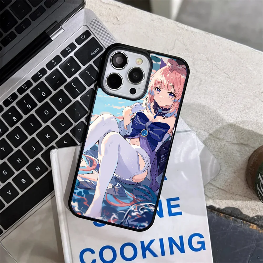 Anime Genshin Impact Sangonomiya Kokomi Phone Case Strong Magnetic For IPhone 15 14 13 Pro Max 11 12 Mini Alex Mirror For