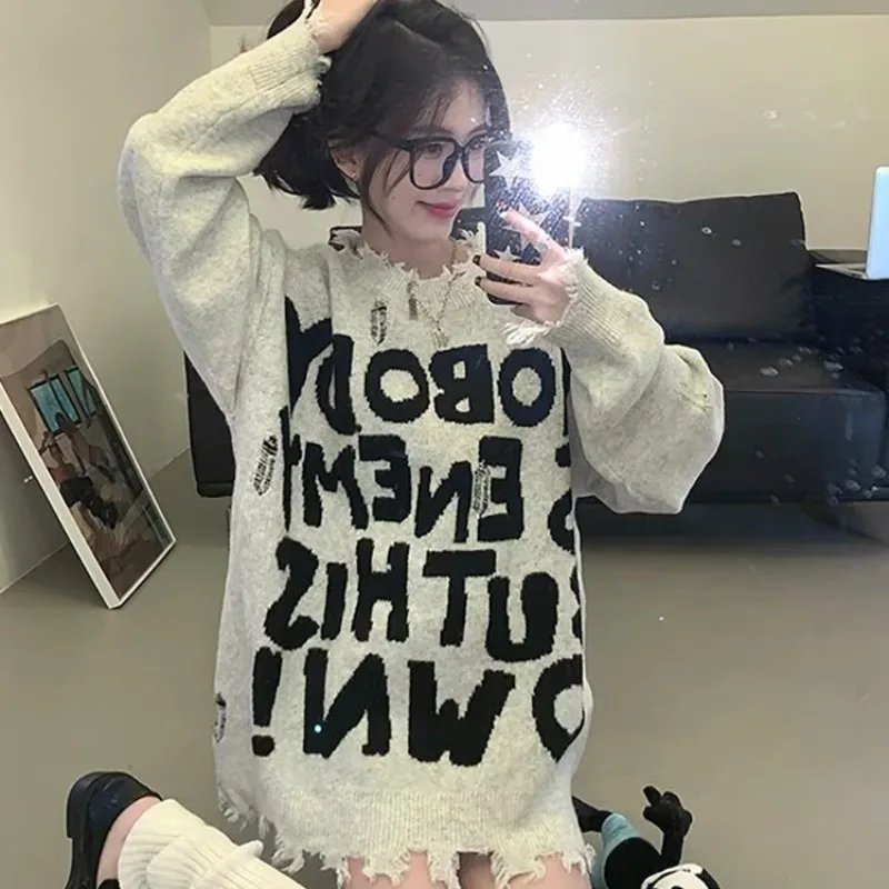 Suéter Hoado para Hombre, Tejido a Rayas, Invierno, Casual, Talla ande, 300 Libras, Moda de Pareja, Estilo Hong Kong, Aju...