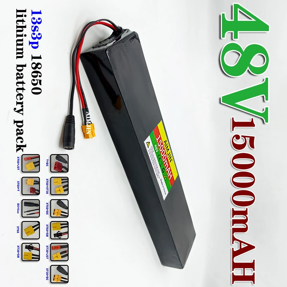 

48V Battery 15000mAh Rechargeable Lithium-ion 13S3P Battery Pack Suitable for 500W 700W Electric scooter