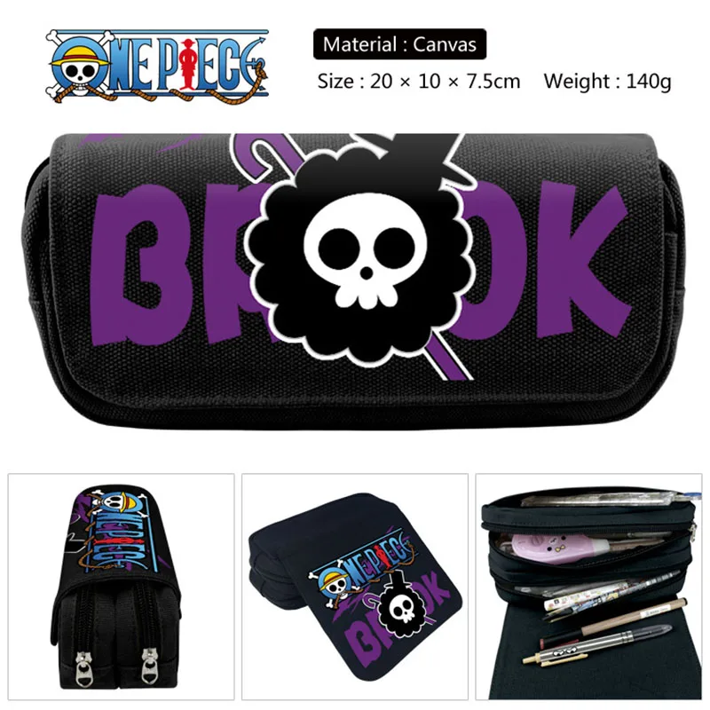 Anime Periphery One Piece School Stationery Pen Case Luffy Zoro Sanji Cartoon Pen Bag Multifunctional Pencil Case Children Gift