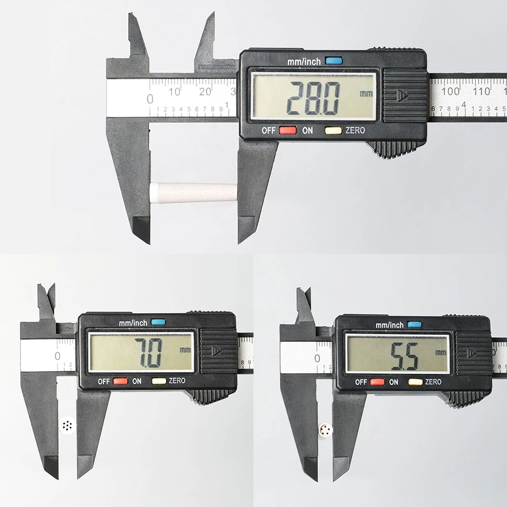 50 قطعة عنصر فلتر التدخين، لعنصر فلتر الورق الممتد، فلتر الكربون المنشط، رأس سيراميك أحادي الجانب 6.8 مم - 5.5 مم