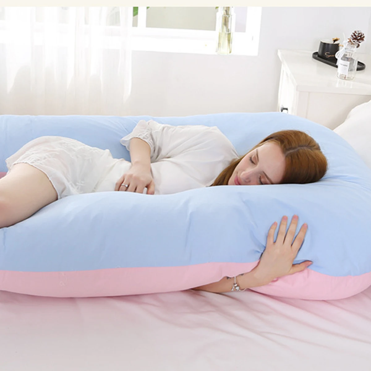 Pregnant woman pillow waist side sleep pillow support belly sleep special pregnancy U-shaped pillow lie sleep artifact pillow