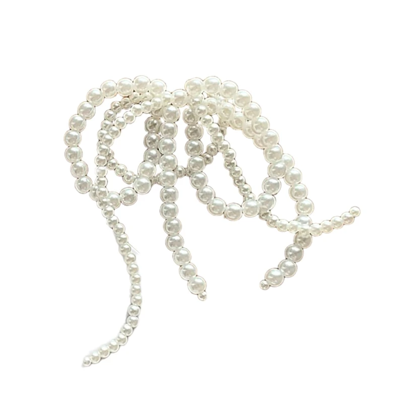 Handmade Pearl Bowknot Charm Shoe Buckle Embellishments for DIYs Earrings Keychain Pendant Necklace Hair Accessories