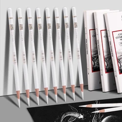 White Charcoal Pencil Set High Gloss Painting Durable Black Brown Comic Sketch Design Pens Student School Graffiti Art Supplies