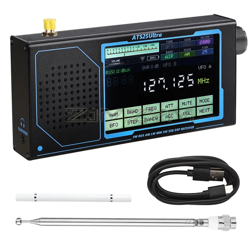 

ATS25 Ultra 118Mhz-135.975MHz Bluetooth Version Full Radio Receiver FM SW SSB