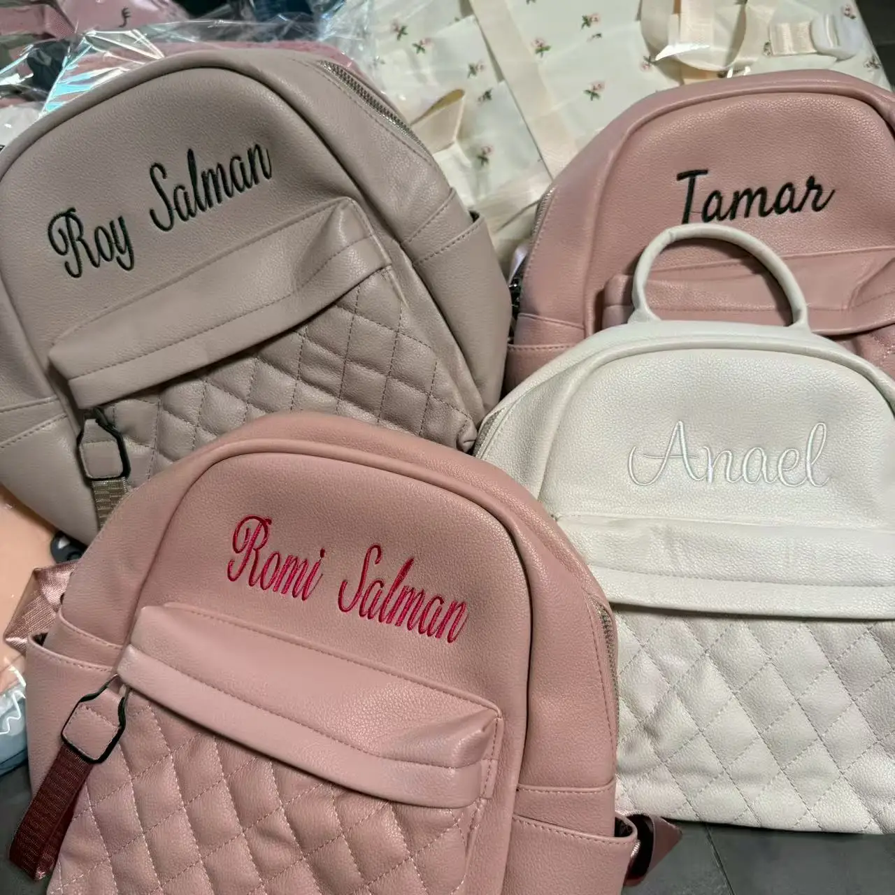 Custom High-quality PU Women's Bags, Personalized Multifunctional Backpacks, Embroidered Holiday Gift Bags, Outdoor Travel Bags