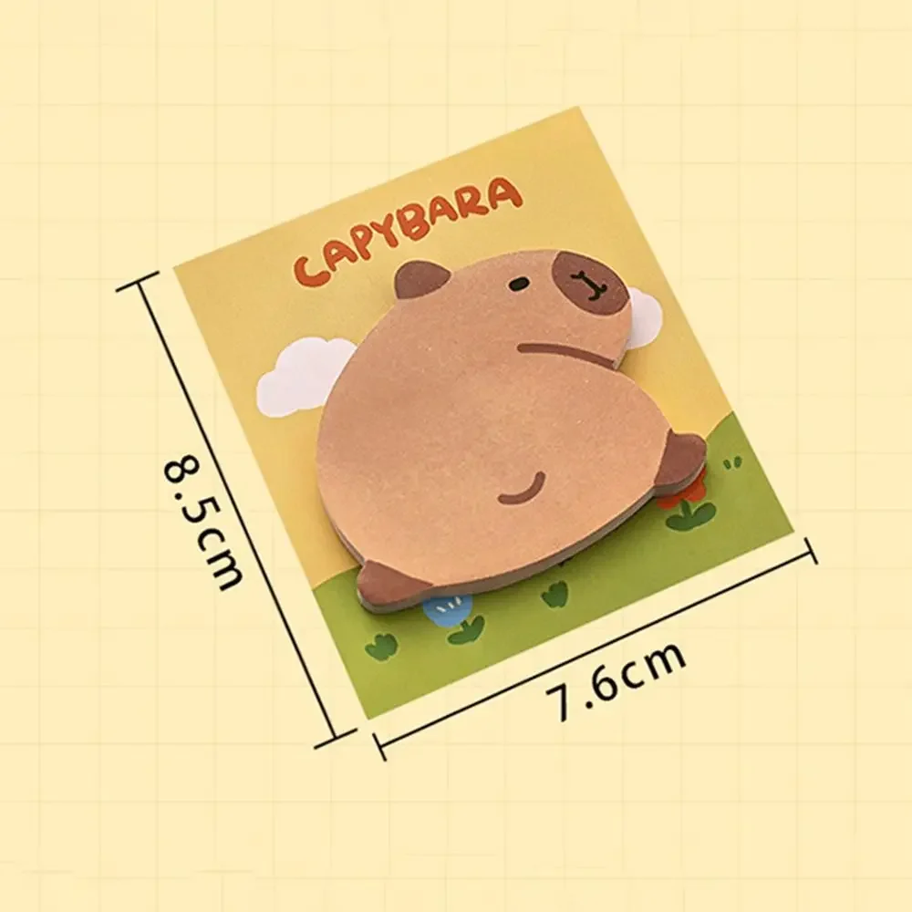 4 Pcs/Bag Kawaii Capybara Memo Pad Portable Creative N Times Sticky Notes Durable Self-adhesive Cartoon Notepad Students