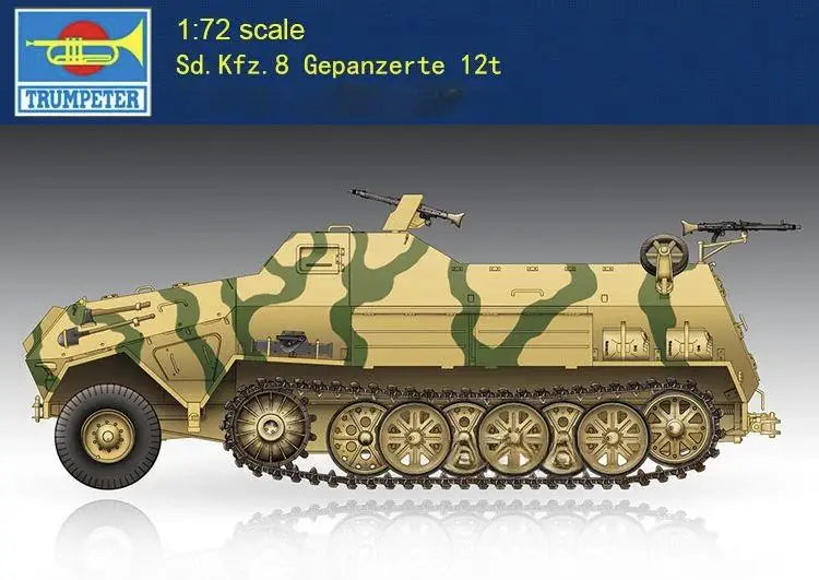 Trumpeter 07404 1:72 Sd.Kfz.8 Gepanzerte 12t Assemble Model Kit