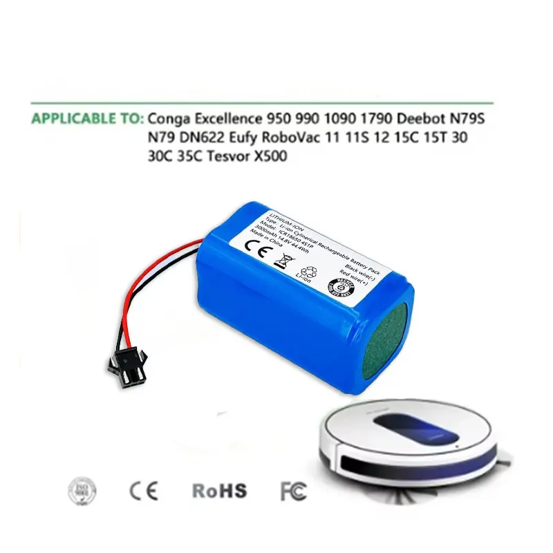 For Conga Excellence 990 1090 1790 1990, Deebot N79S N79 DN622, Robovac 11, and Tesvor X5 14.4V.Replacement batteries